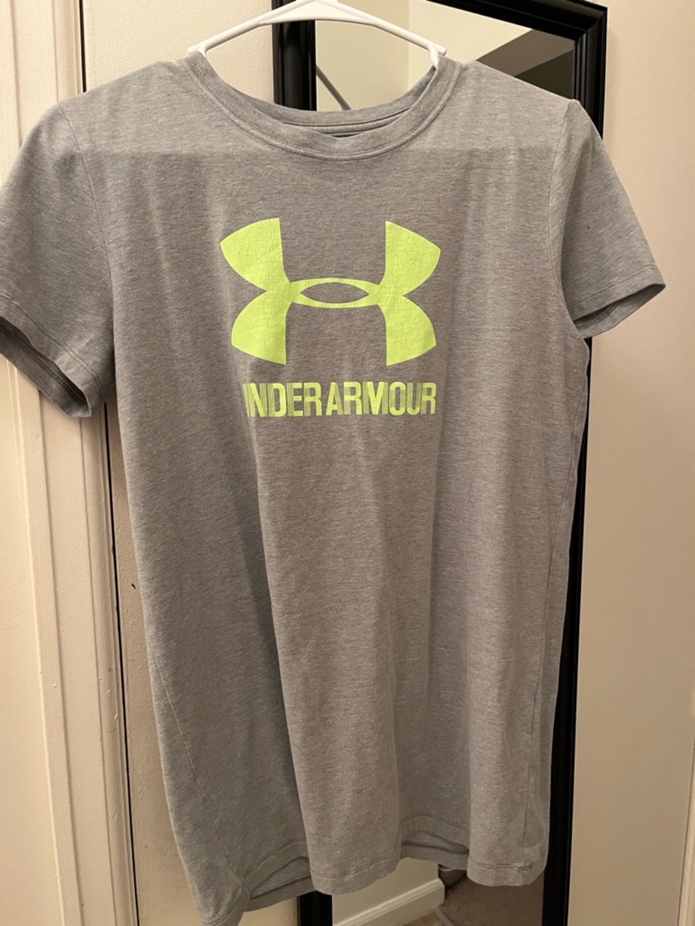 Under Armour Heather Gray Tee with White Logo